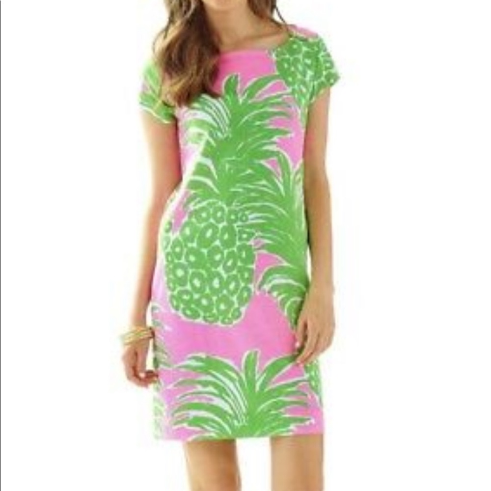 Lilly Pulitzer Loren Dress Pink Pout Flamenco Pineapple